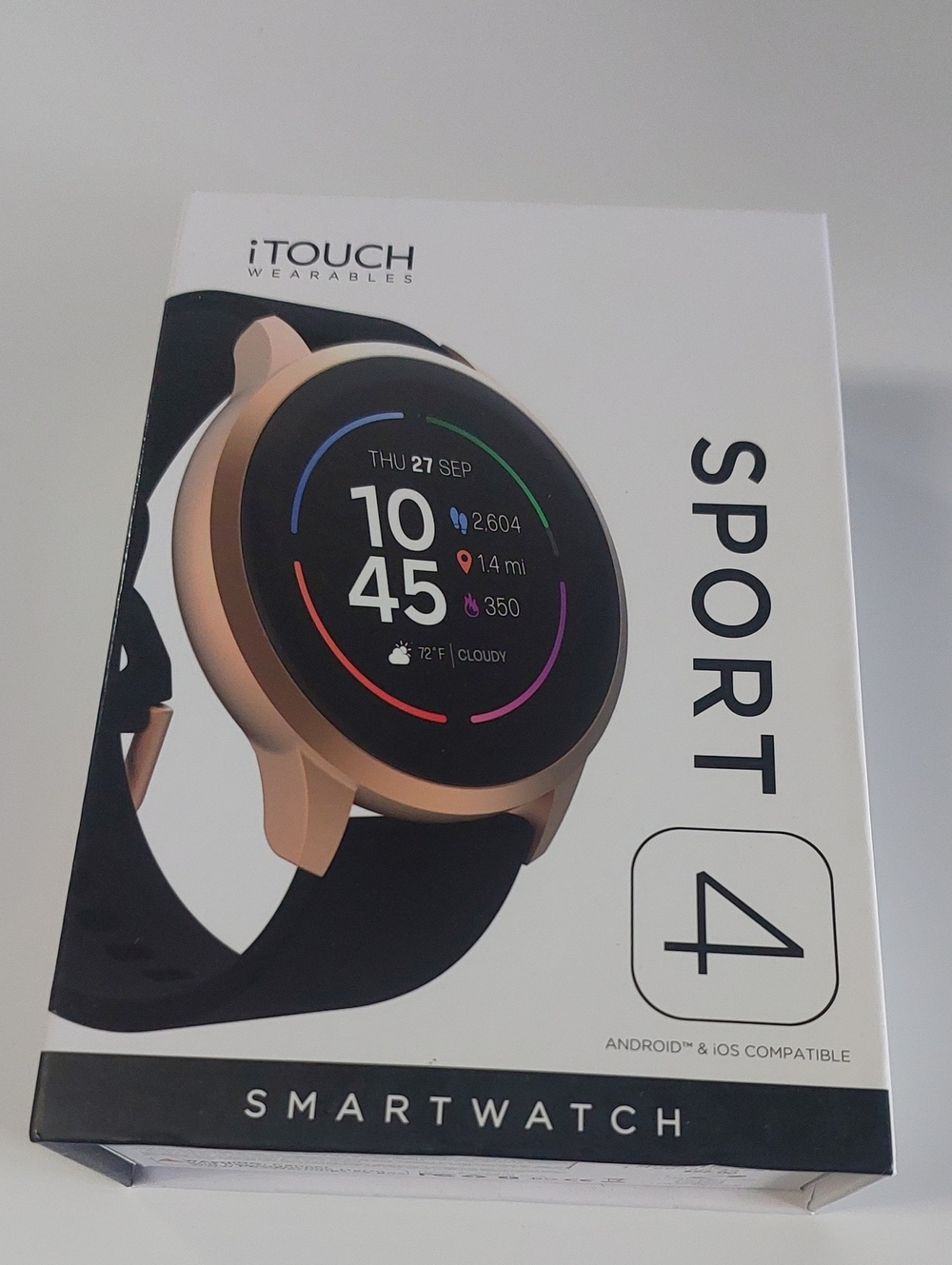 Sport 4 Smartwatch - Rose Gold with Black Band
